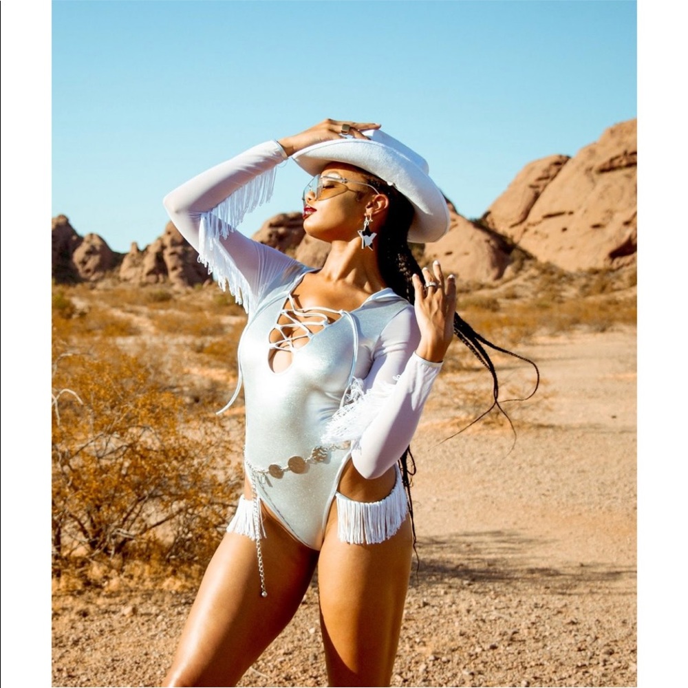 Space Cowgirl Fringe Body suit with Mask